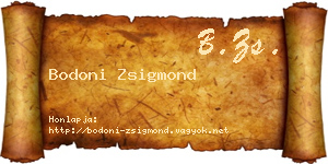 Bodoni Zsigmond névjegykártya